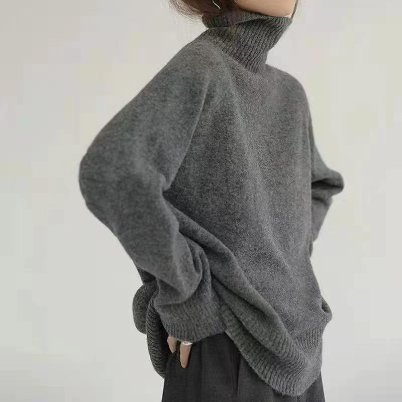 Strickwaren Damen Rollkragen Pullover Damen Lockerer Lässiger Stil War Dünn Einfarbig Unterhemd Top Damen