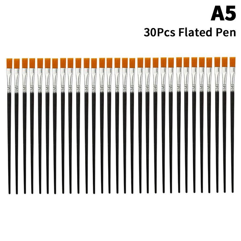 30/100Pcs Acrylic Painting Brushes Set Round Flat Hair Nylon Hair Paint Brush For Kid Artists Watercolor Oil Painting Brushes