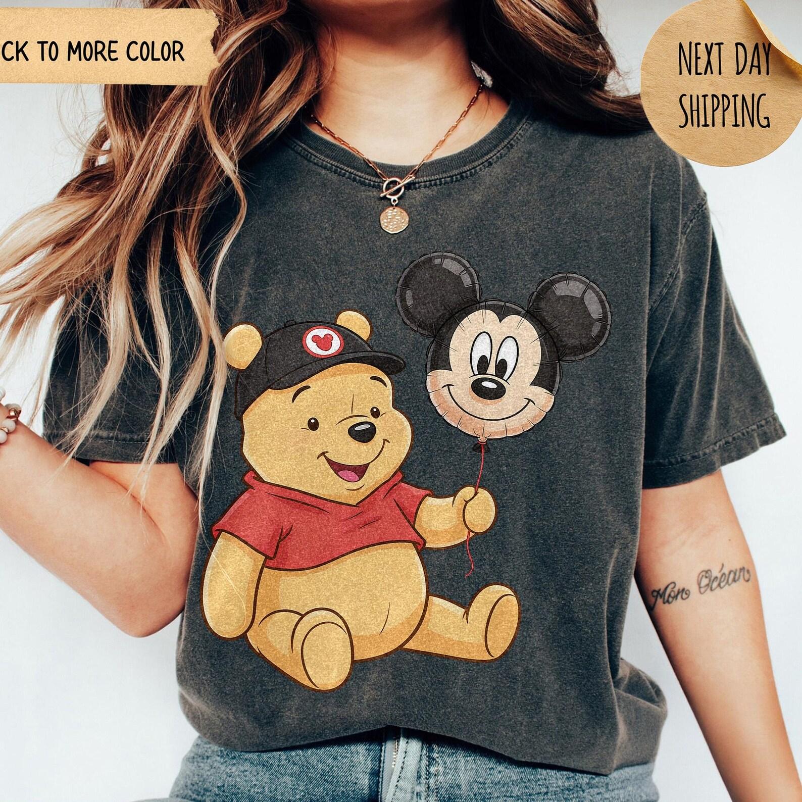 Vintage Disney Winnie The Pooh Teddy Winnie The Pooh Shirt, Pooh Mickey Ears Watercolor Shirt, Group Matching Shirt, Disneyland Shirt 100
