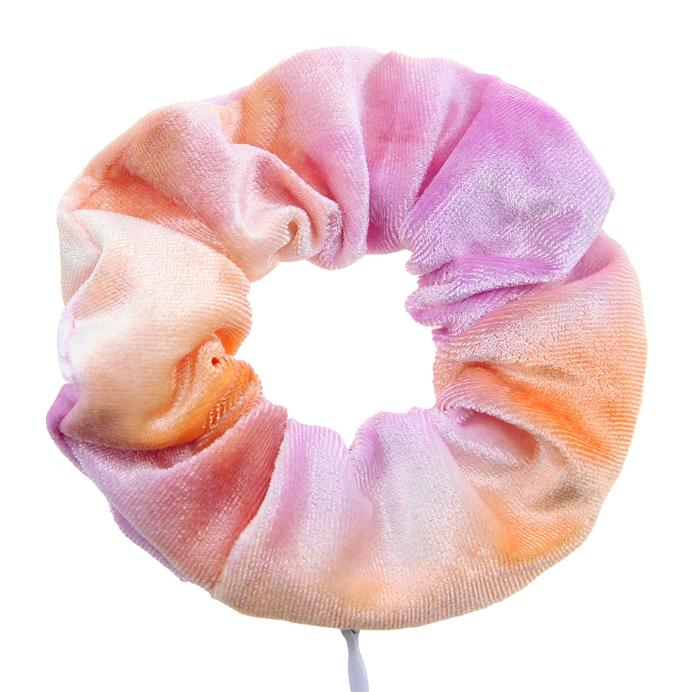 Hot Selling High Quality Elegant Zipper Velvet Material Tie Dye Design Pocket Unisex Scrunchies