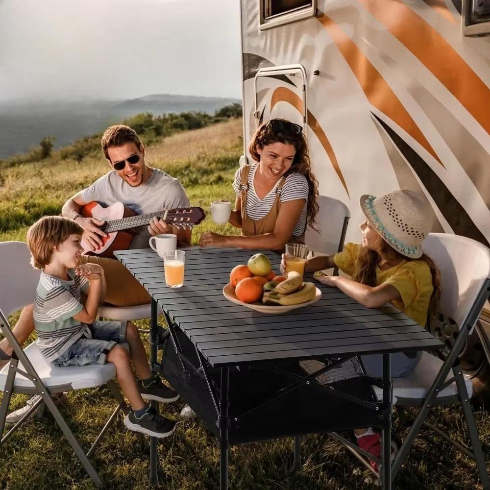 Picnic Camping Table Portable Carbon Steel Strong Load-bearing Capacity Folding Desks Suitable for Fishing Barbecue Furniture