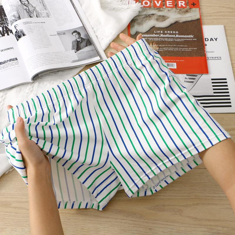 

Мужское нижнее белье из чистого хлопка, четырехсторонние трусы, свободные полосатые шорты оверсайз для дома 3XL