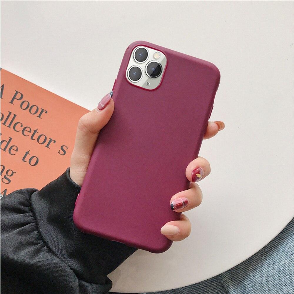 Soft Silicon Phone Case For iPhone 13 12 11 Pro Max SE 2020 X XR XS 6 6s 7 8 Plus 11 Candy Color Back Protector Cover Case
