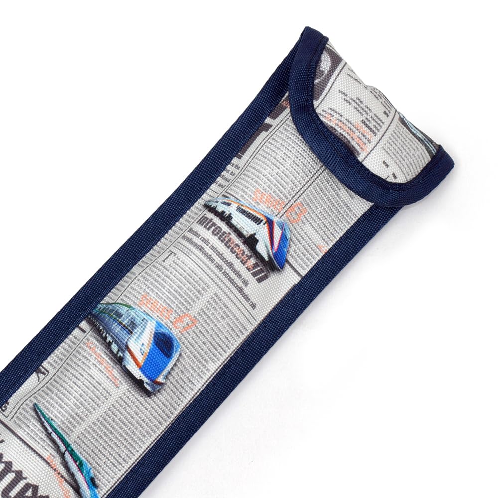 

COLORFUL CANDY STYLE Recorder Case and Ruler Case, Water-Repellent and Lightweight, Shinkansen and Railway World Design in Gray. Compatible with