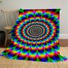 1PC Psychedelic KaleidoscopeOutdoor Flannel Blanket - Soft Plush Decor for Picnics, camping, Bedroom, Playroom, Office, or Lunch Break 1296A