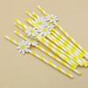 Creative Little Daisy Pink Flower Paper Party Straw with Card