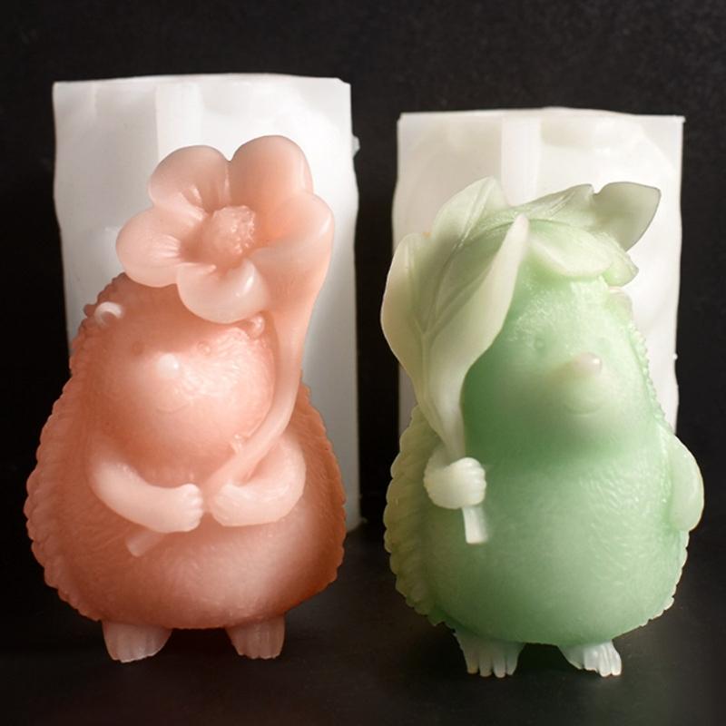 Multipurpose Sturdy Silicone Hedgehog Candle Base Mould Portable for Handmade Home Decoration and Art Supplies Projects