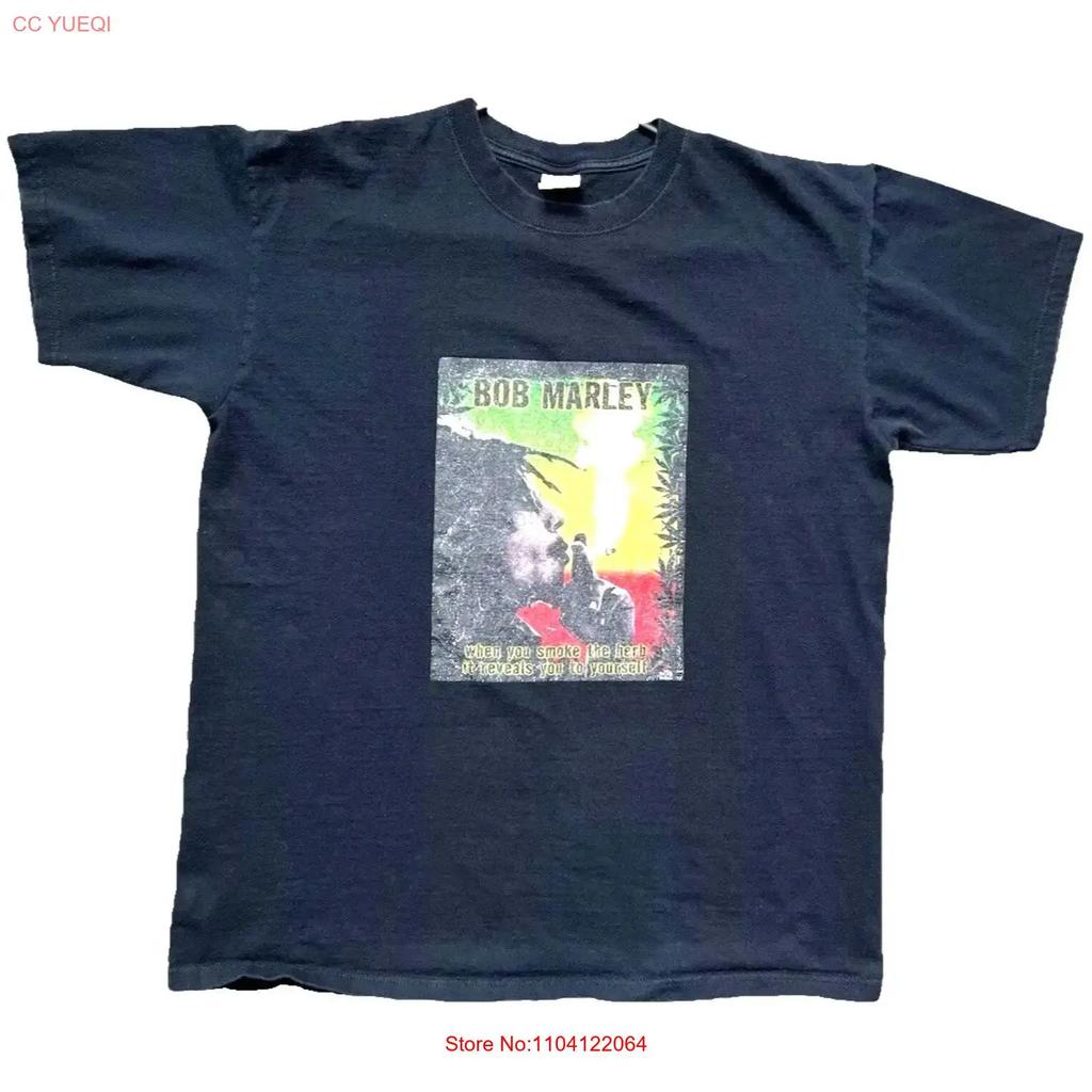 Vintage Bob Marley Smoking T Shirt Sz L Rasta Reggae Herb Reveals Yourself Vintage Breathable Stretched Soft Stylish