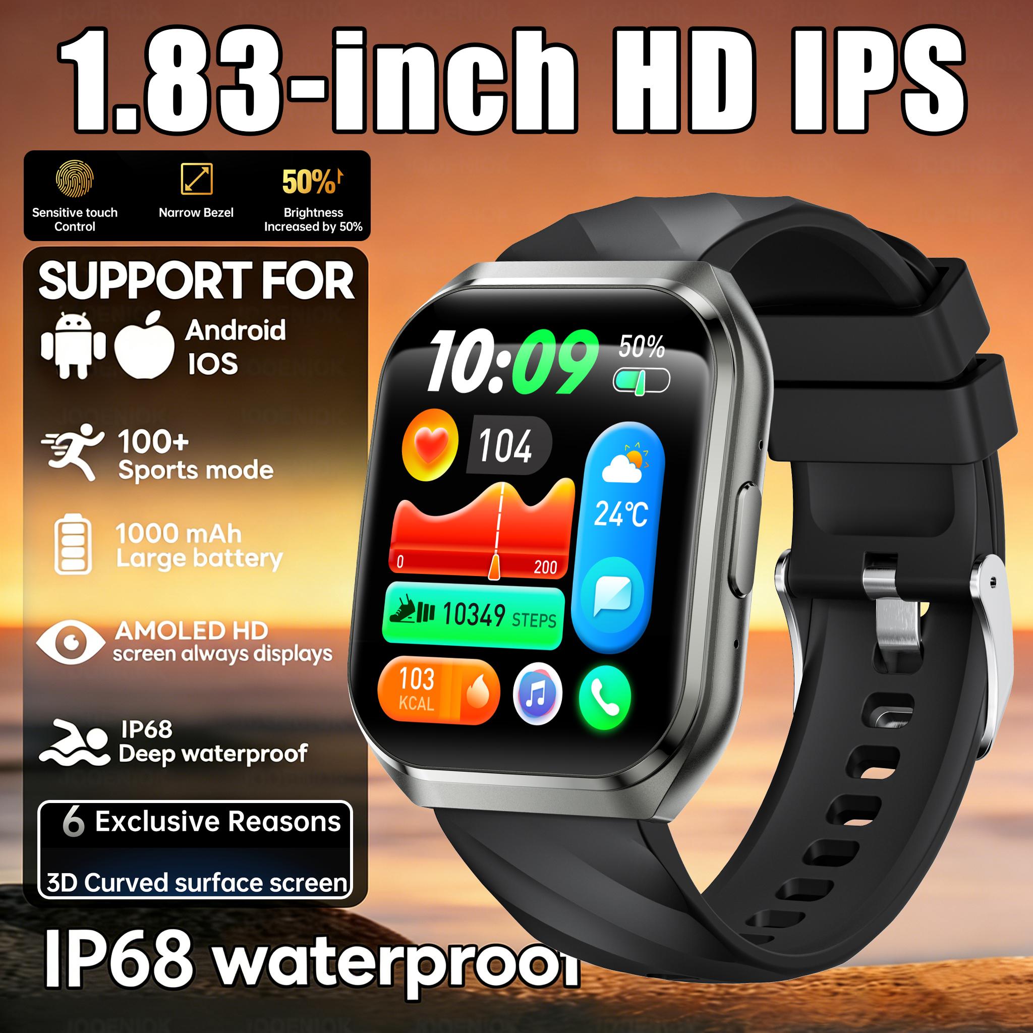 

New Premium GPS Smart Watch Outdoor Altimeter Barometer Screen Built-in GPS & Compass Military Sports Smartwatch Men HD 3D Surface чорний