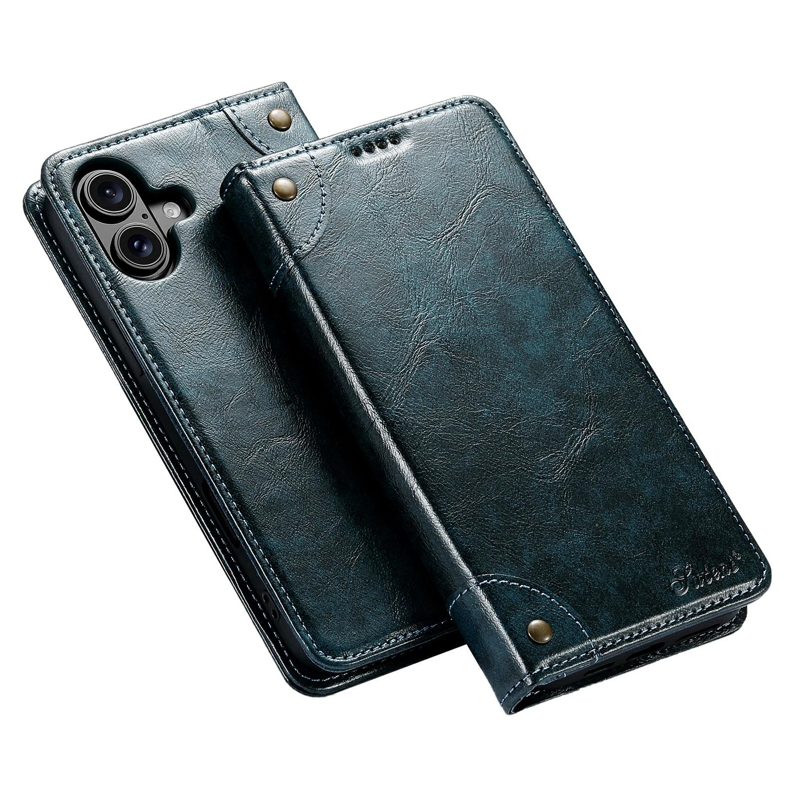 SUTENI For iPhone 17 Case PU Leather Stand Wallet Phone Cover D