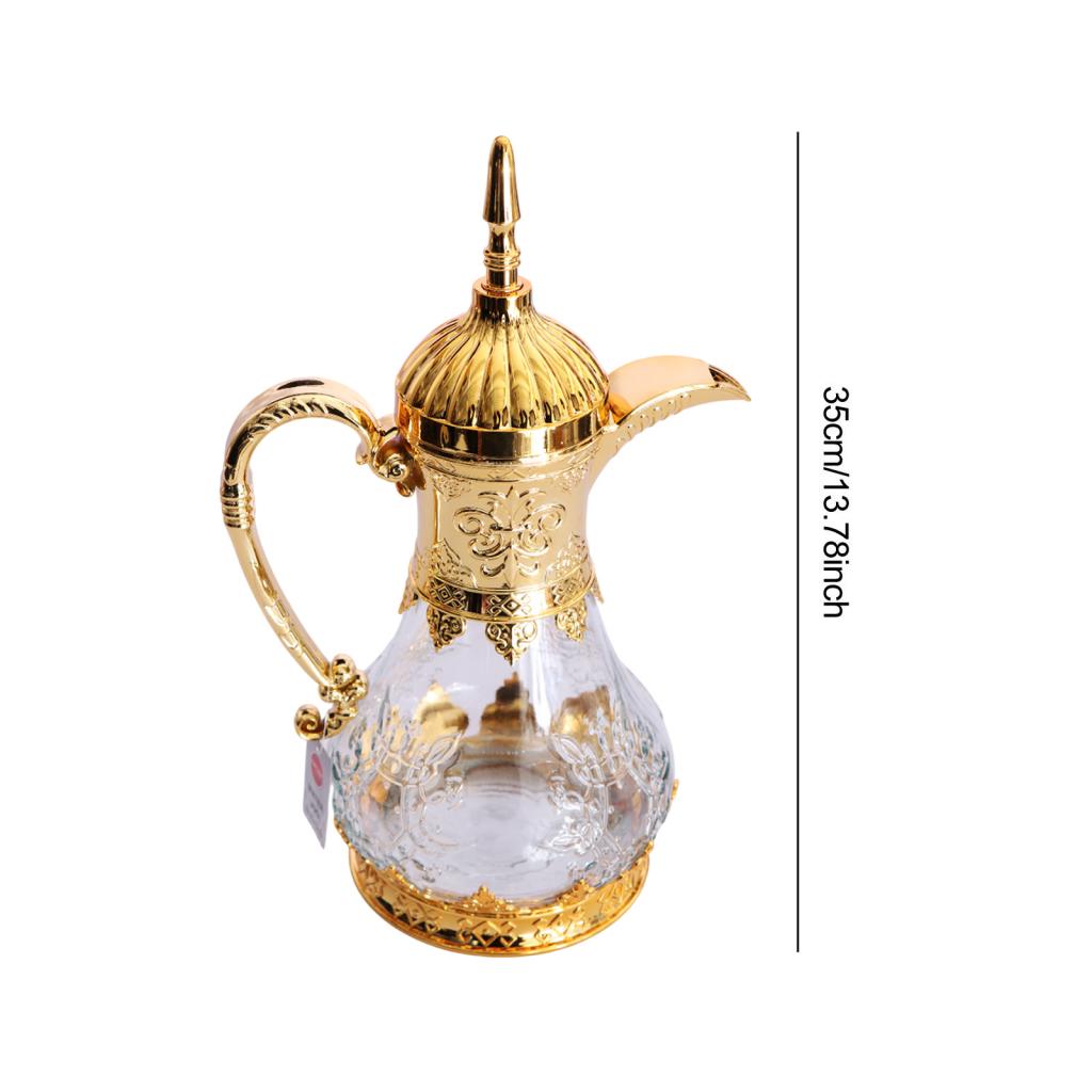 Arabische Kaffeekanne Heiß Kaltwasserflasche Glas Kaffeekessel Zuhause Arabische Teekanne für Camping Reise Küche Festival Eid Mubarak