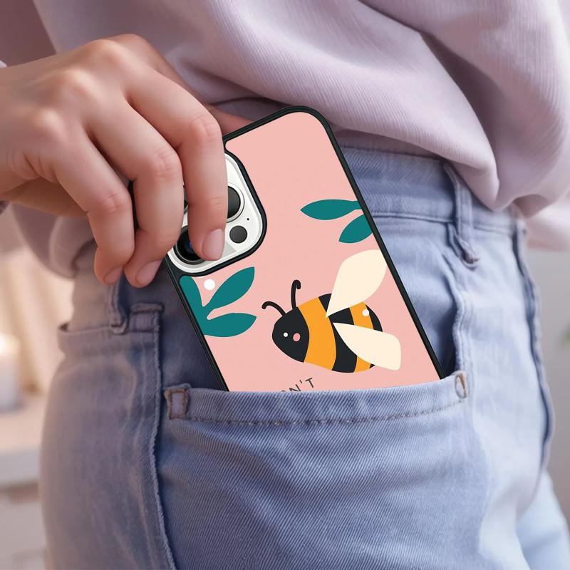 Bee-Happy Phone Case For iPhone 17 Air 15 16e 14 13 Pro Max Coque 12 11 Pro Max PLUS cover