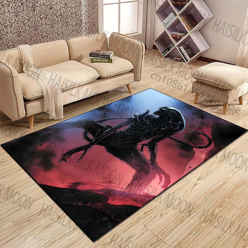 Alien creature dark environment Pattern Rug Carpets for Bedroom Living Room Sofa Mat Creative Door Mat Cloakroom Home Decor