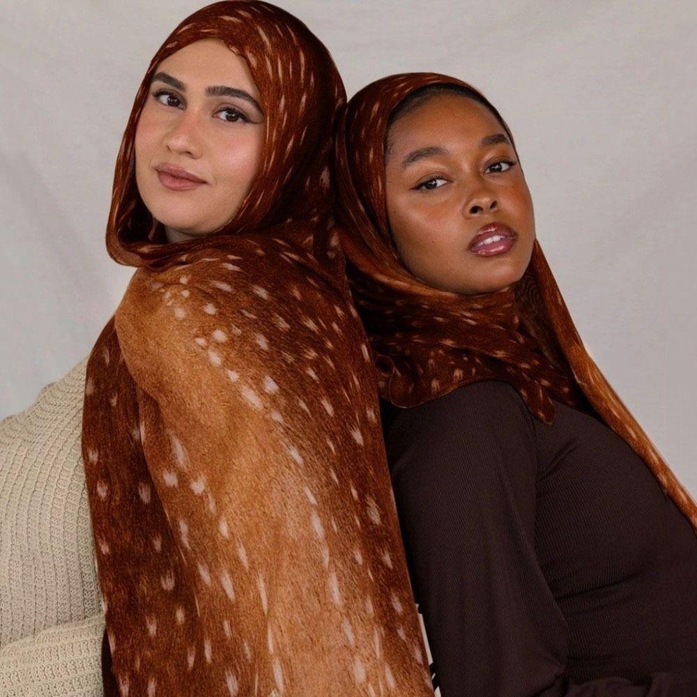 Animal Print Hijab Scarf Modal Islamic Turban Luxury Wraps Shawl  Female