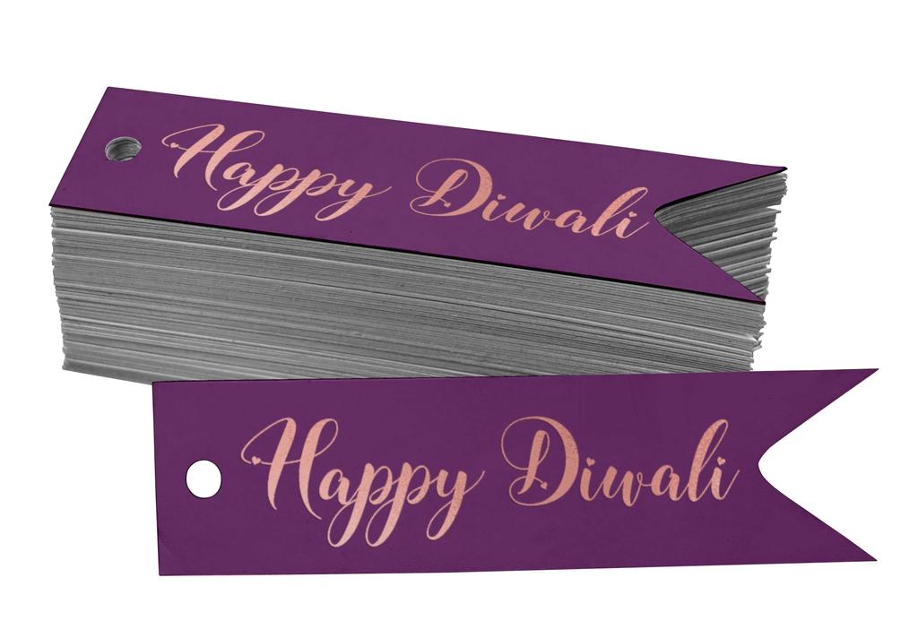 Inkdotpot Pack Of 100 Happy Diwali Favor Paper Tags Craft Real Gold Foil Hang