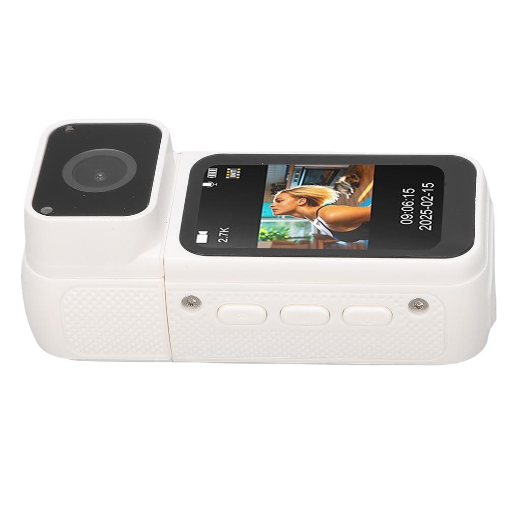 2.7K Thumb Action Camera Wearable Portable Camcorder with Magnetic Lanyard 180 Degree Rotation POV Recording for Work Travel Pet Walk