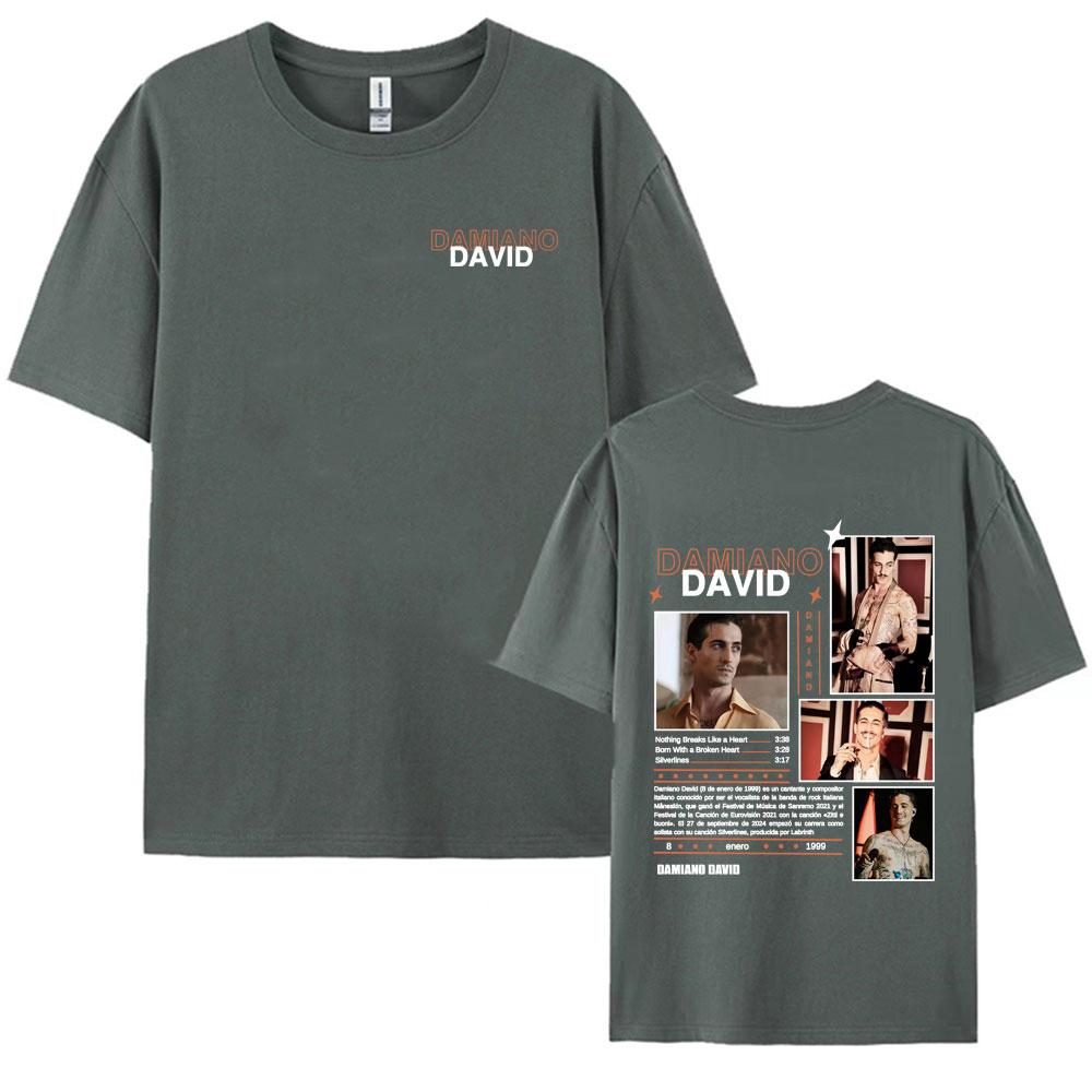Rock Band Unisexeskin Damiano David Tour Merch Tshirt Unisex Women Fashion Hip Hop T Shirts Tops Casual Oversized 100 Cotton TShirt