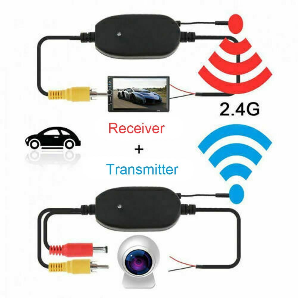 2.4GHZ Wireless Video Transmitter Receiver for Car DVD Monitor WIFI Reverse Rear Backup View Camera Transmitter Receiver Kit