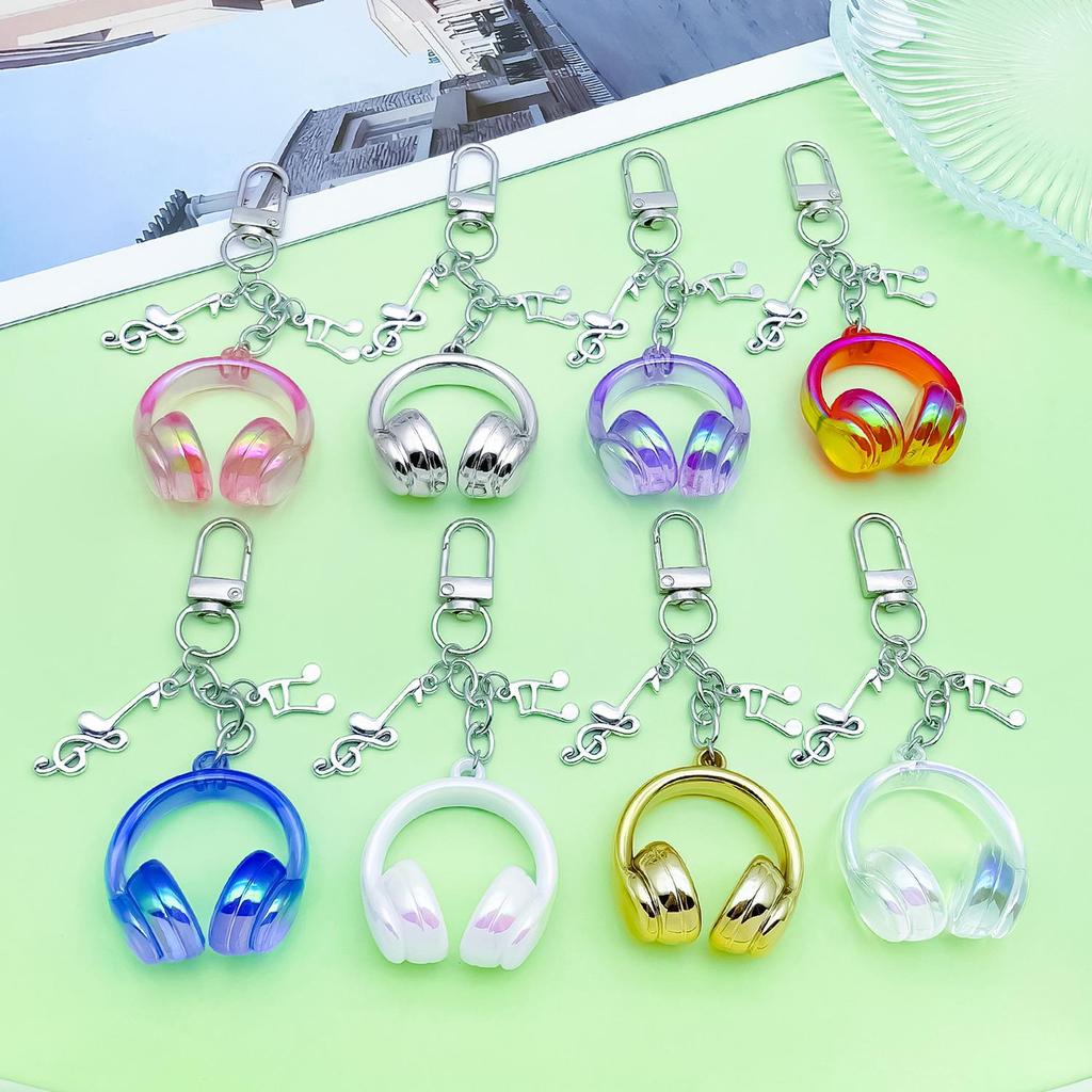 Music Earphones-Shaped Pendant Keychain for Backpack or Phone