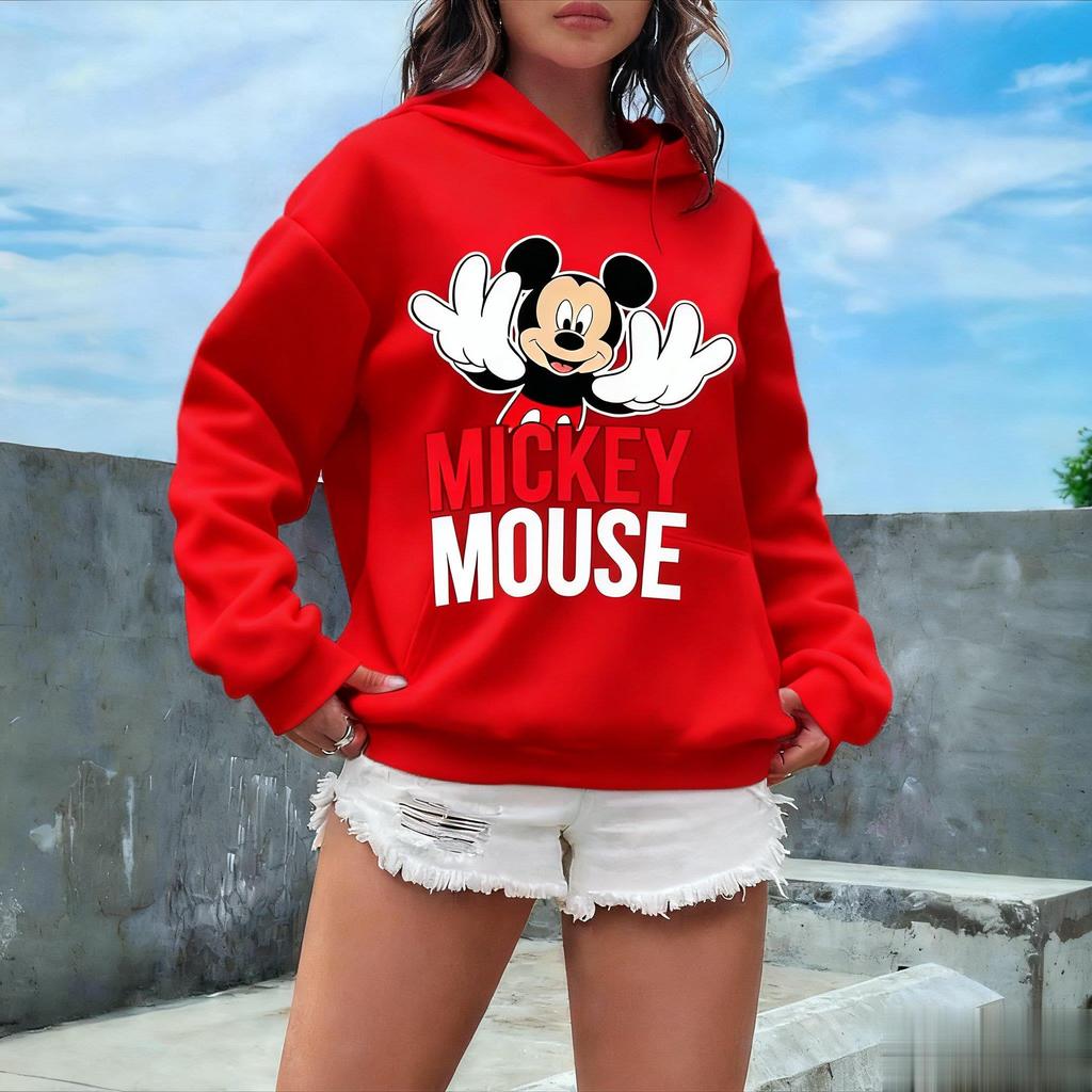 Sweat à capuche vintage Disney Mickey imprimé Femmes Hommes Automne Oversize Décontracté Streetwear Dessin Animé Graphique Pull Sweat-shirt Hauts Tendance