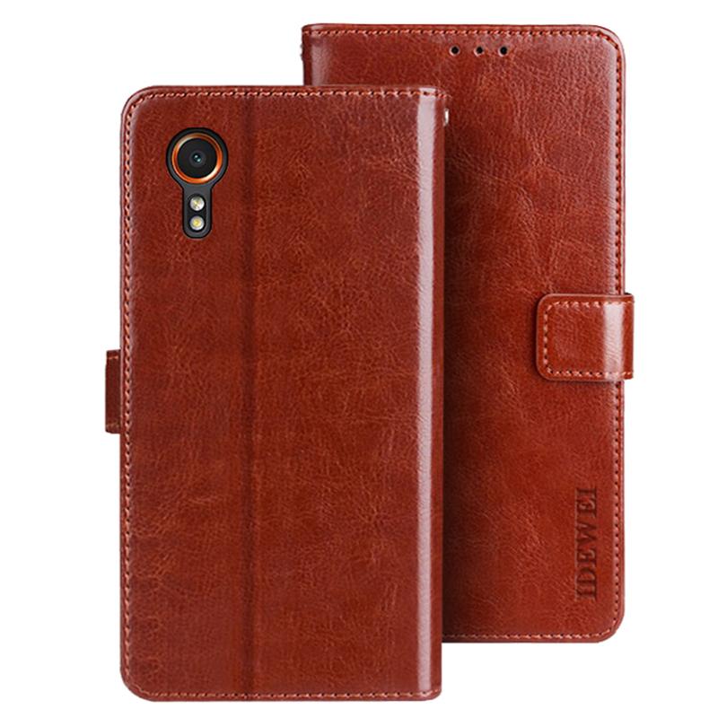 IDEWEI For Samsung Galaxy Xcover7 Case Crazy Horse Texture PU Leather Full Protection Phone Cover
