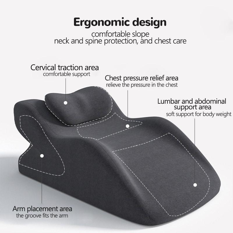 

Подушка из пены с эффектом памяти с несколькими положениями, охлаждающая подушка для кровати/пола для спящих на животе, поддержка спины, подушка для чтения, лежать на кровати 60.7x36.5x24cm чёрный