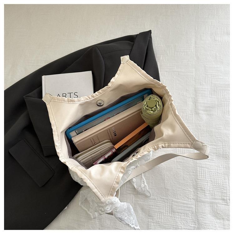 2025 New Spring and Summer Leisure Vacation Fairy Gas Lace Mesh Underarm Large Capacity Shoulder Bag Satchel Women's Bag