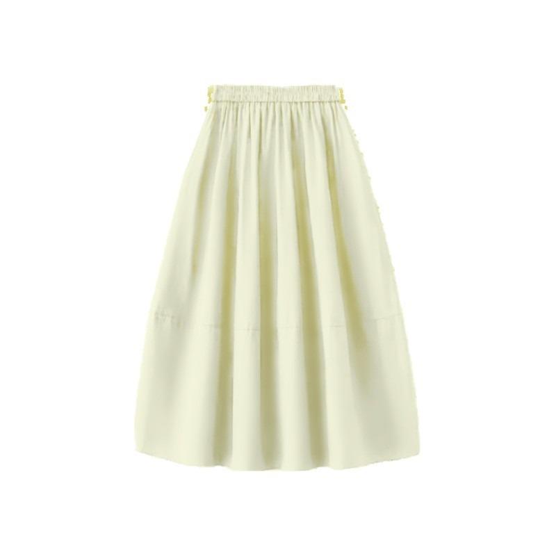 Bust Skirt Women's New Summer High Waist and Thin Ice Silk Pleated Long Skirt Small Casual Yamamoto Skirt