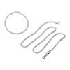 Women Alloy Bracelet Elegant Twisted Silver Jewelry Set for Women Men Unisex Necklace Bracelet with Polished Alloy Lobster Clip