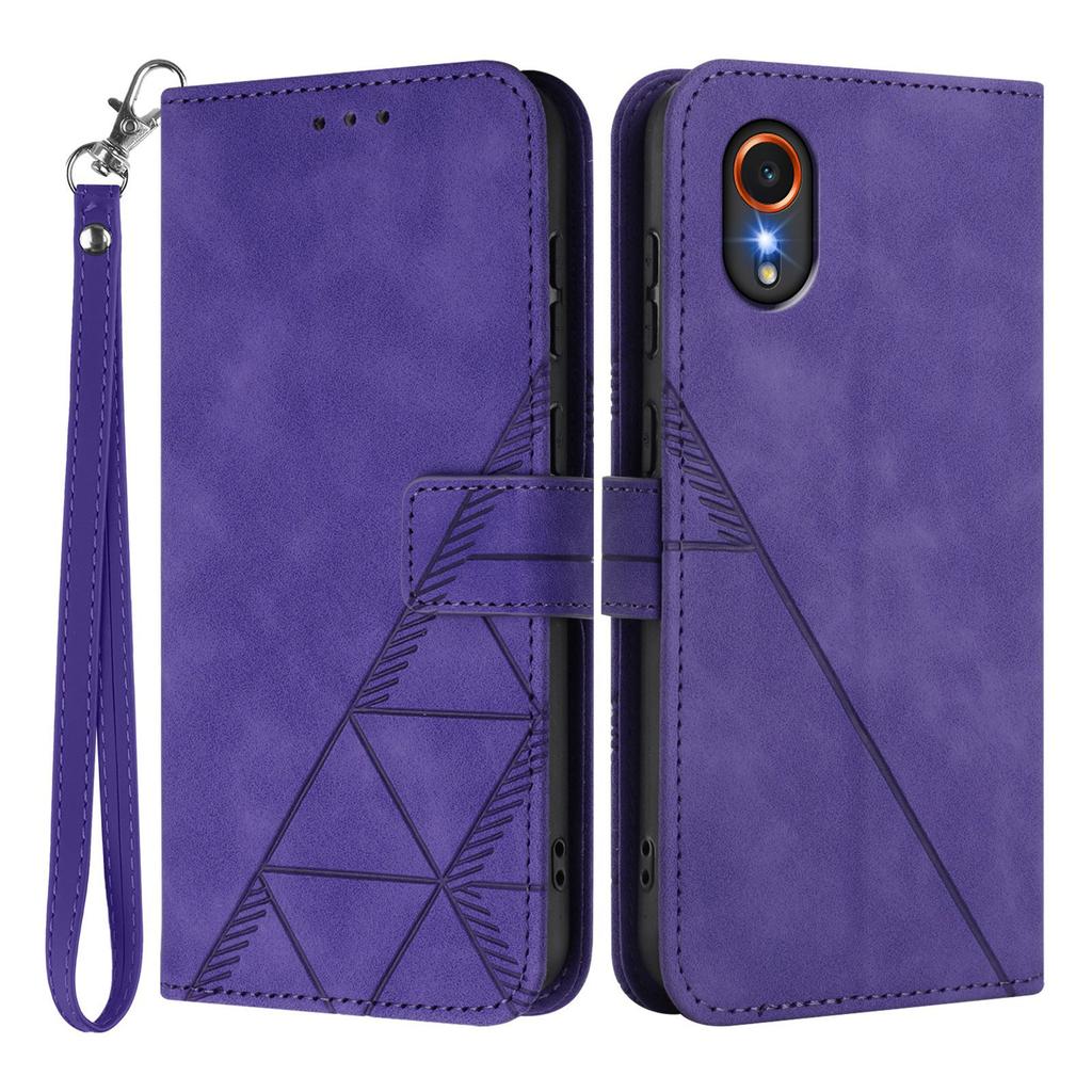 For Samsung Galaxy Xcover7 Leather Case with Hand Strap Wallet Stand Phone Cover