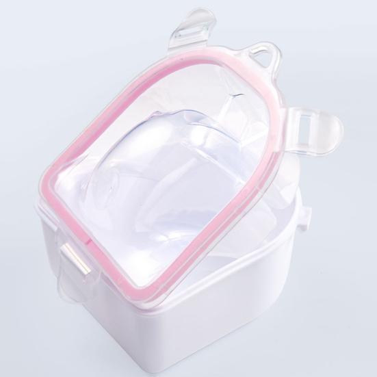 Nail Soaking Bowl with Cuticle Pusher Removable Double Layers Groove Design Hanging Hole Manicure Tool Soak Off Gel Polish Remover Bowl Salon Use