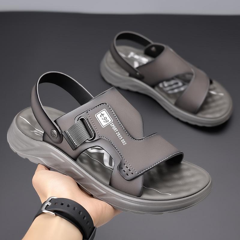 Fashion Summer Men's Comfortable Soft Soled Casual Beach Shoes Brand Fashionable and Popular Outdoor Breathable Non Slip Sleeve Sandals