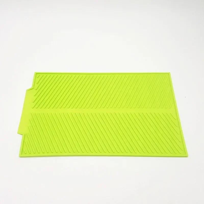 

Кухонная силиконовая дренажная прокладка для миски, тарелки, чашки, сушилка для хранения, держатель, прочный коврик для стола, кухонные принадлежности, защита столешницы, аксессуары S-390x250x6mm зелёный