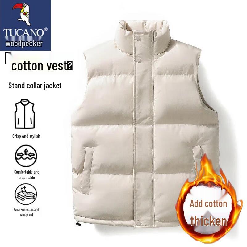 TUCANO Men's Stand Collar Warm Sleeveless Vest