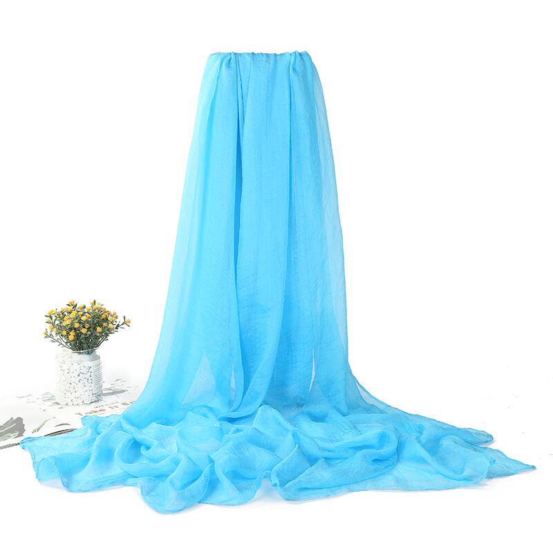 Versatile Big Red Silk Chiffon Scarf: Korean-Style Shawl & Sunscreen Wrap for All Seasons