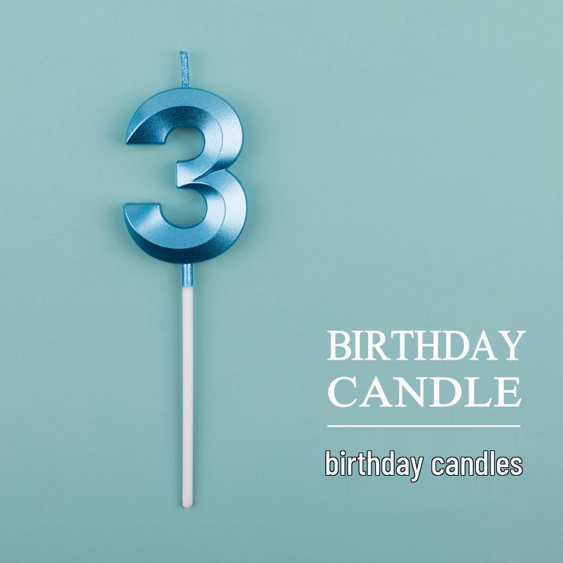 Gold and Silver Number Candles for Birthday Cakes - Pink Exquisite Design