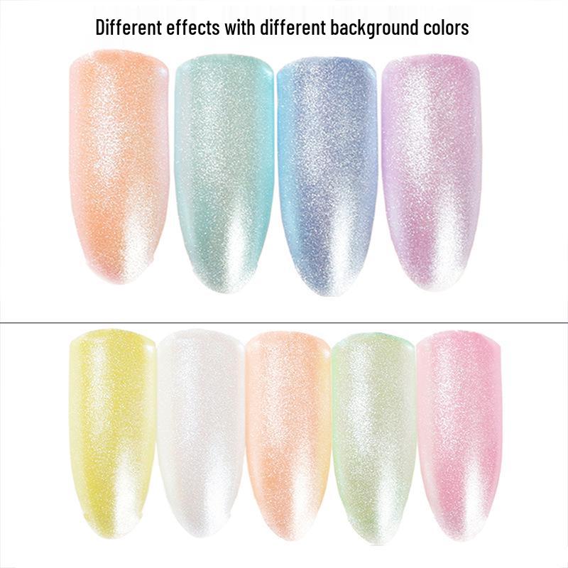 Nail Art Diamond & Pearl Mirror Powder – Iridescent White Moonlight Ice Skin Powder