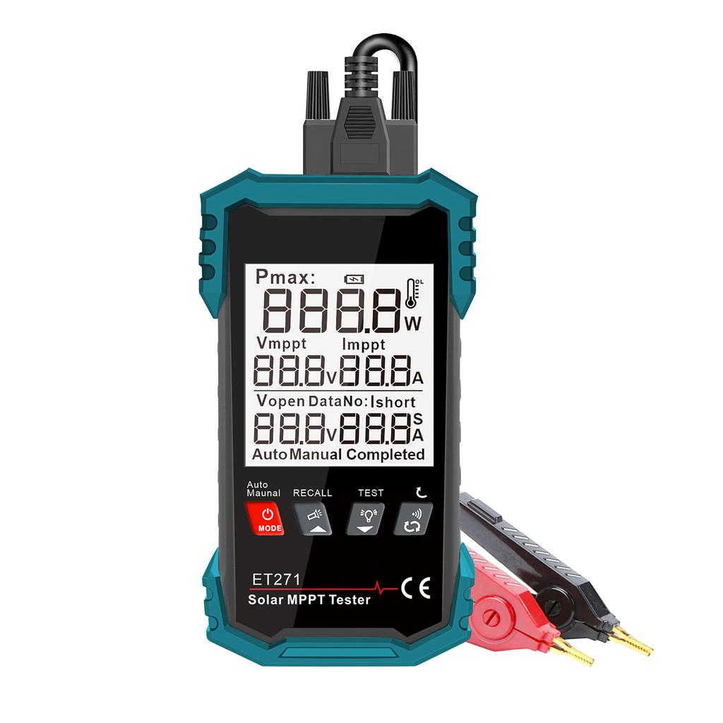1600W Solar Panel Tester, Portable Digital Solar MPPT Tester with Auto Manual Mode, Open Circuit Voltage, Maximum Power