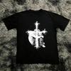 Anime Goth Dark Anime Graphic Print T-shirt Gothic Streetwear Shirt Y2K Emo Anime Tee Unisex WoUnisex Harajuku Black White T-Shirt