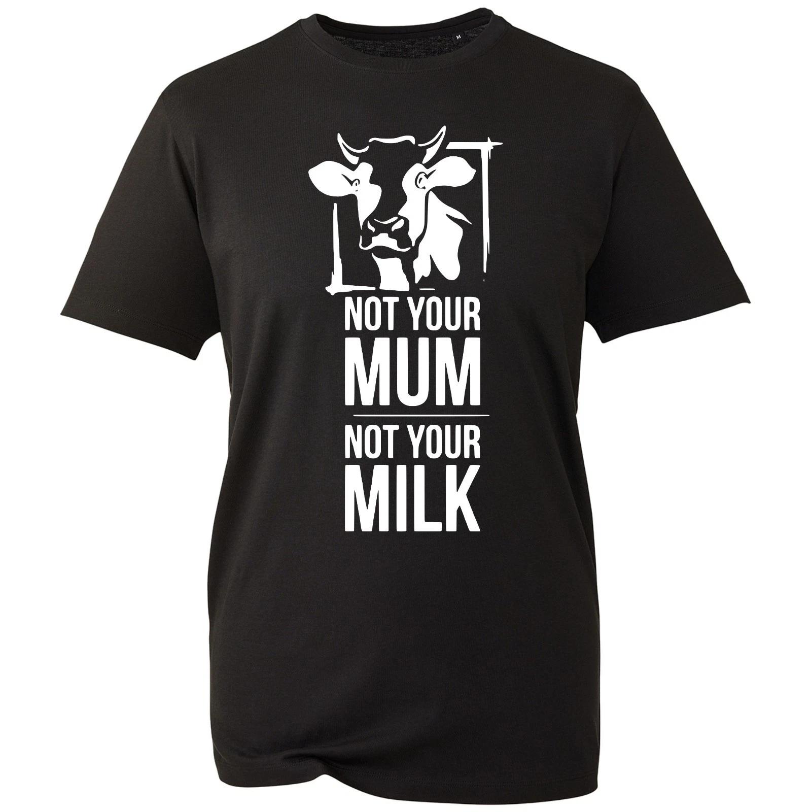 Funny Angry Cow T-shirt Not Your Mum Not Your Milk Ladies Top Kids Mens Gift Tee XL