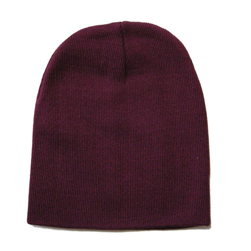 Otto Single Solid Cotton Knit Cap (Maroon/Wine)