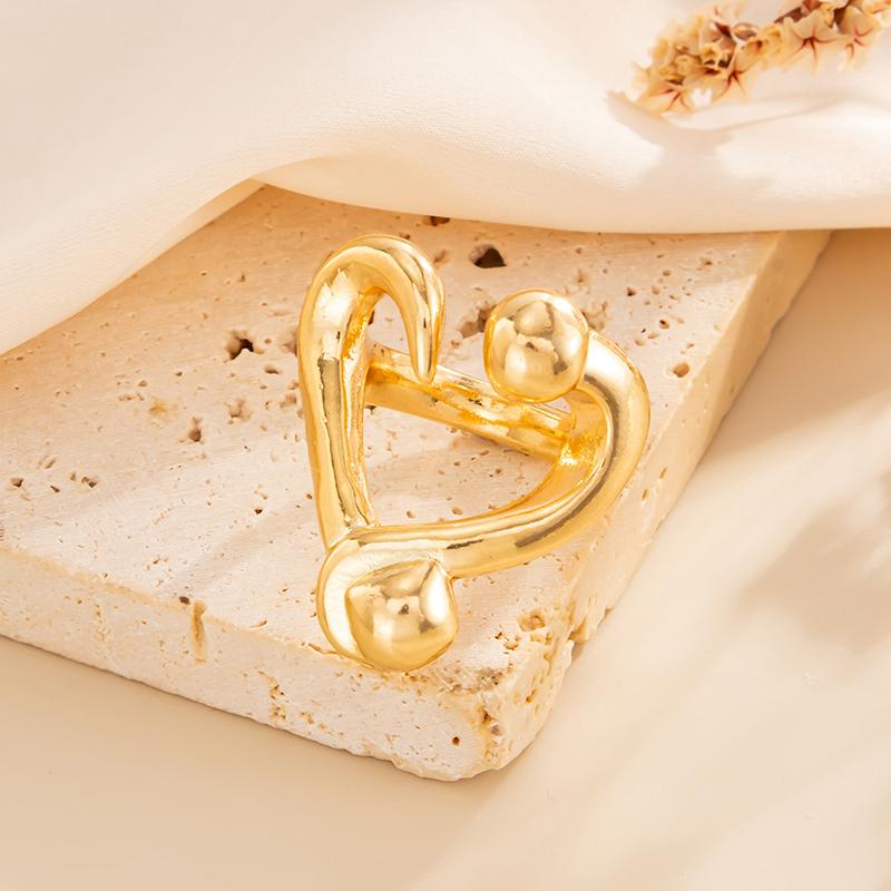 Creative Hollow Out Love Heart Ring For Women Fashion Design Geometric Irregular Knuckle Ring Couple Jewelry Accessories