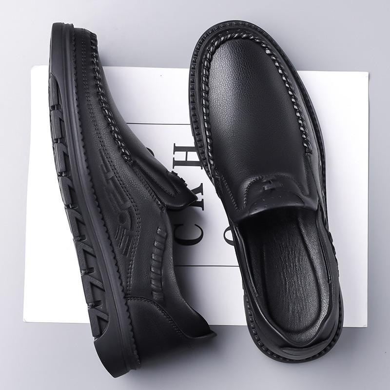 Men's casual leather shoes men's new formal wear business British foot leather shoes high-end middle-aged dad men's shoes