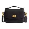 Cassie 17 Brand Logo Detachable Shoulder Strap Refined Pebble Leather Shoulder Crossbody Tote Bag Small Women Handbags Black CW565-B4BK