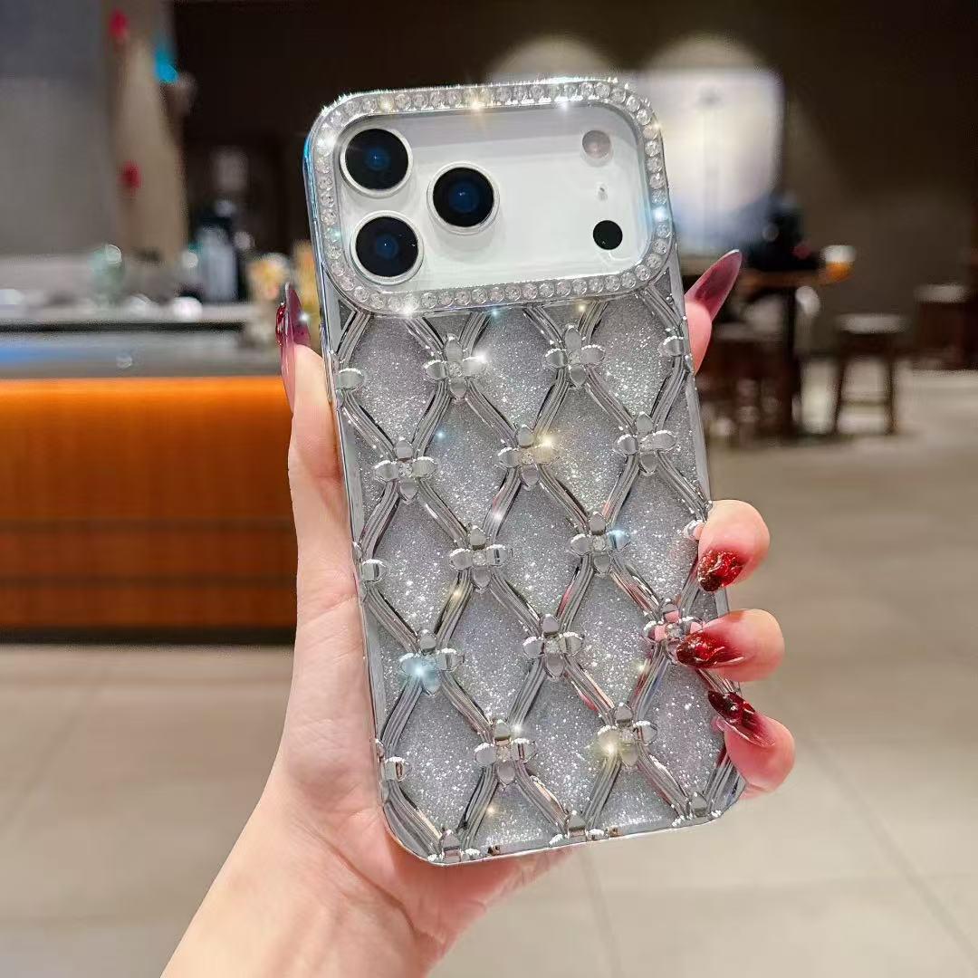 

Electroplated Rhinestone Flower Glitter Drop-Proof Soft Case for iPhone 17 Pro Max iPhone 17 Air