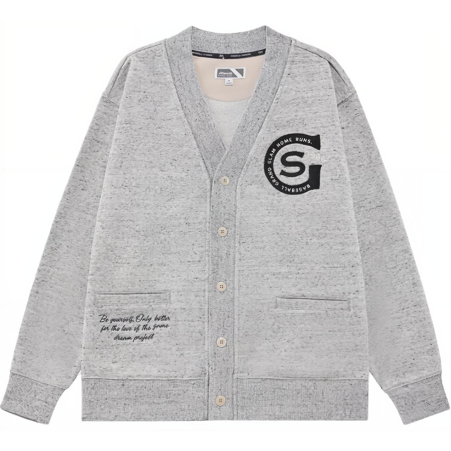 

Mizuno Heritage Series Single-Breasted V-Neck Letter Long Sleeve Knit Sweater Unisex sweater Light-Gray D2CC43H4-18