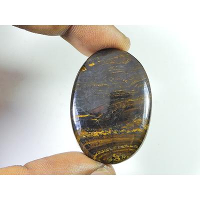 61Cts.Wild Bright Iron Tiger Oval Crytsal Cabochon Loose Gemstone 27X39MM SK-2841