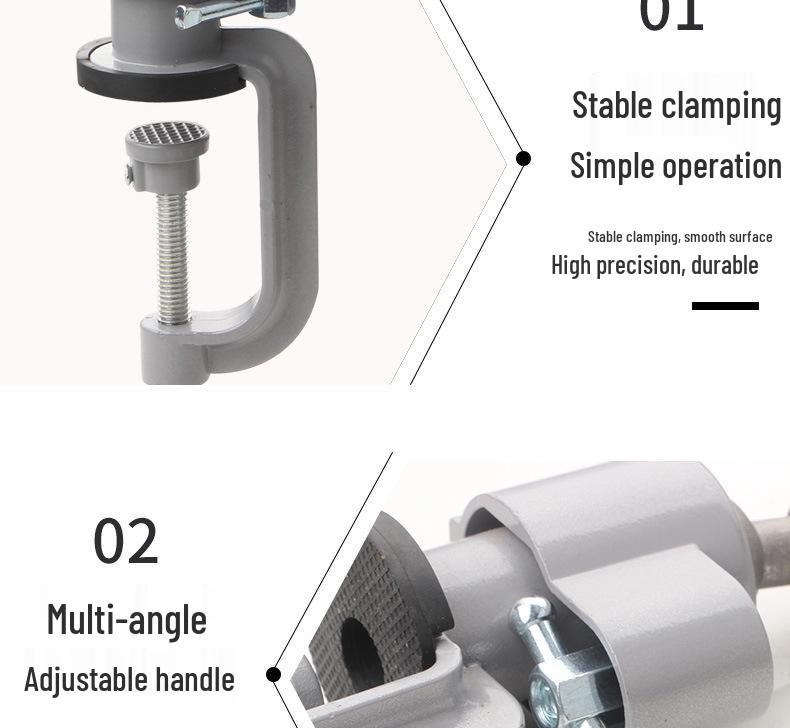 Multifunctional Aluminum Alloy Rotating Bench Vise for Mini Hand Drill & Electric Grinder