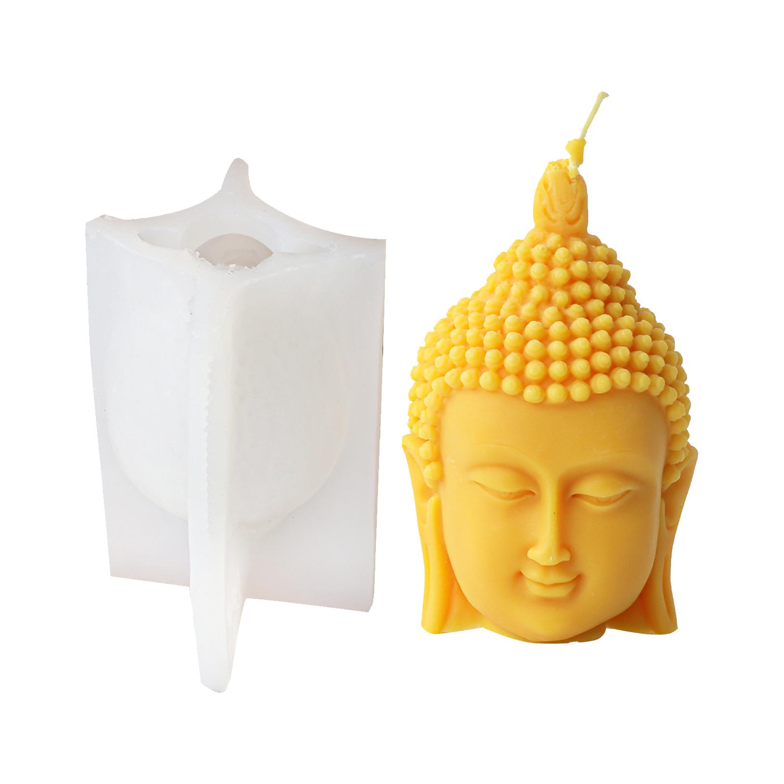 

3D Голова Будды Свеча Форма Силиконовая Медитация Голова Будды Форма Свеча Творческие Свечи Изготовление Силиконовые Формы 1