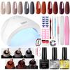 Nail Art Tool Full Kit 6 Colors Gel Polish Starter Kit, Professional Manicure Set with Nail Tips for Beginners Salon
